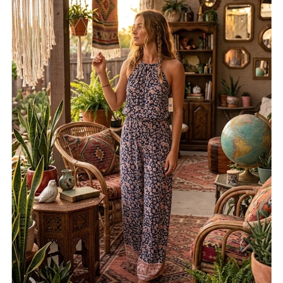 kingston greg Pants - Floral Maxi jumper  with Halter Neck nwt